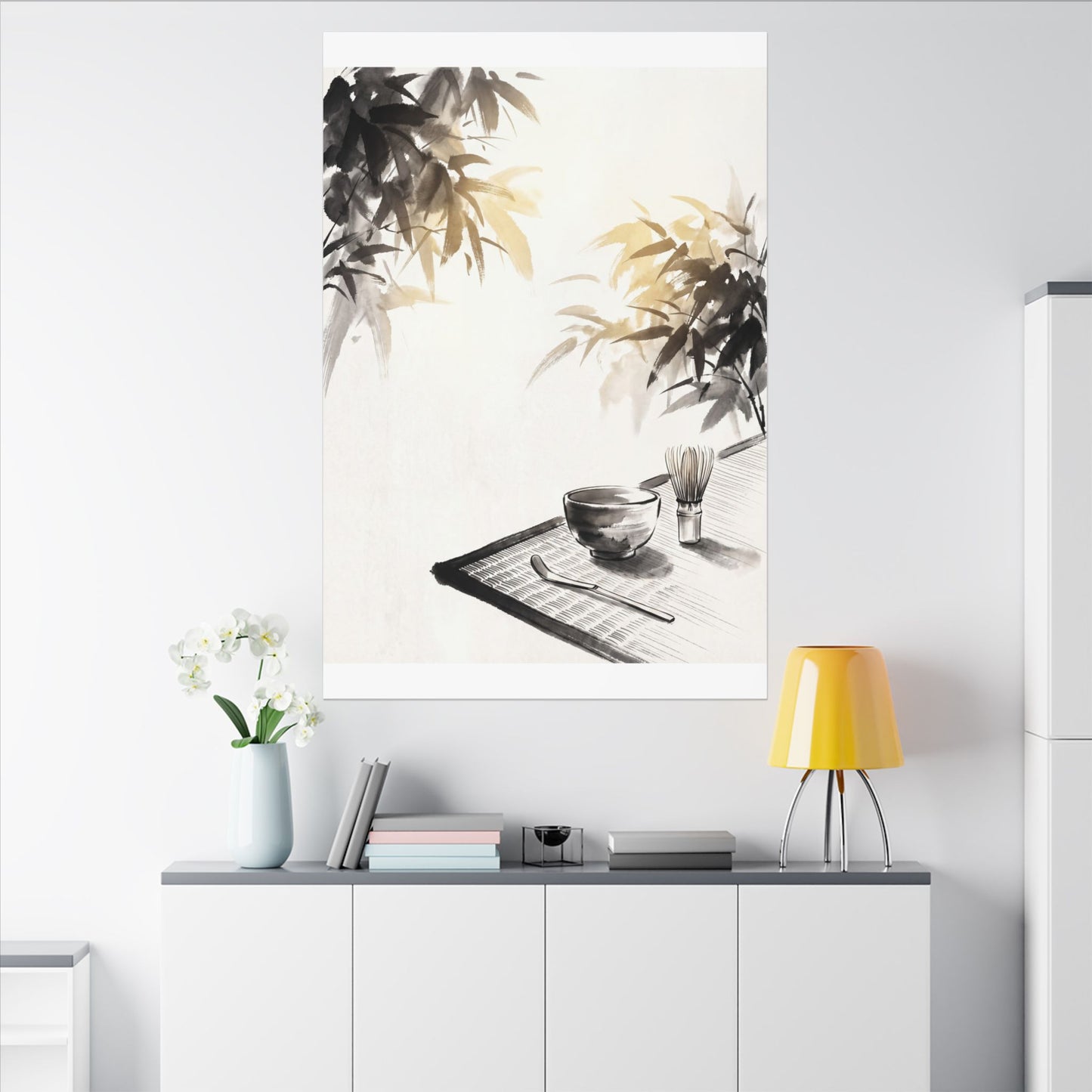 Tea Ceremony Sumi E Canvas Art | Serene Zen Art