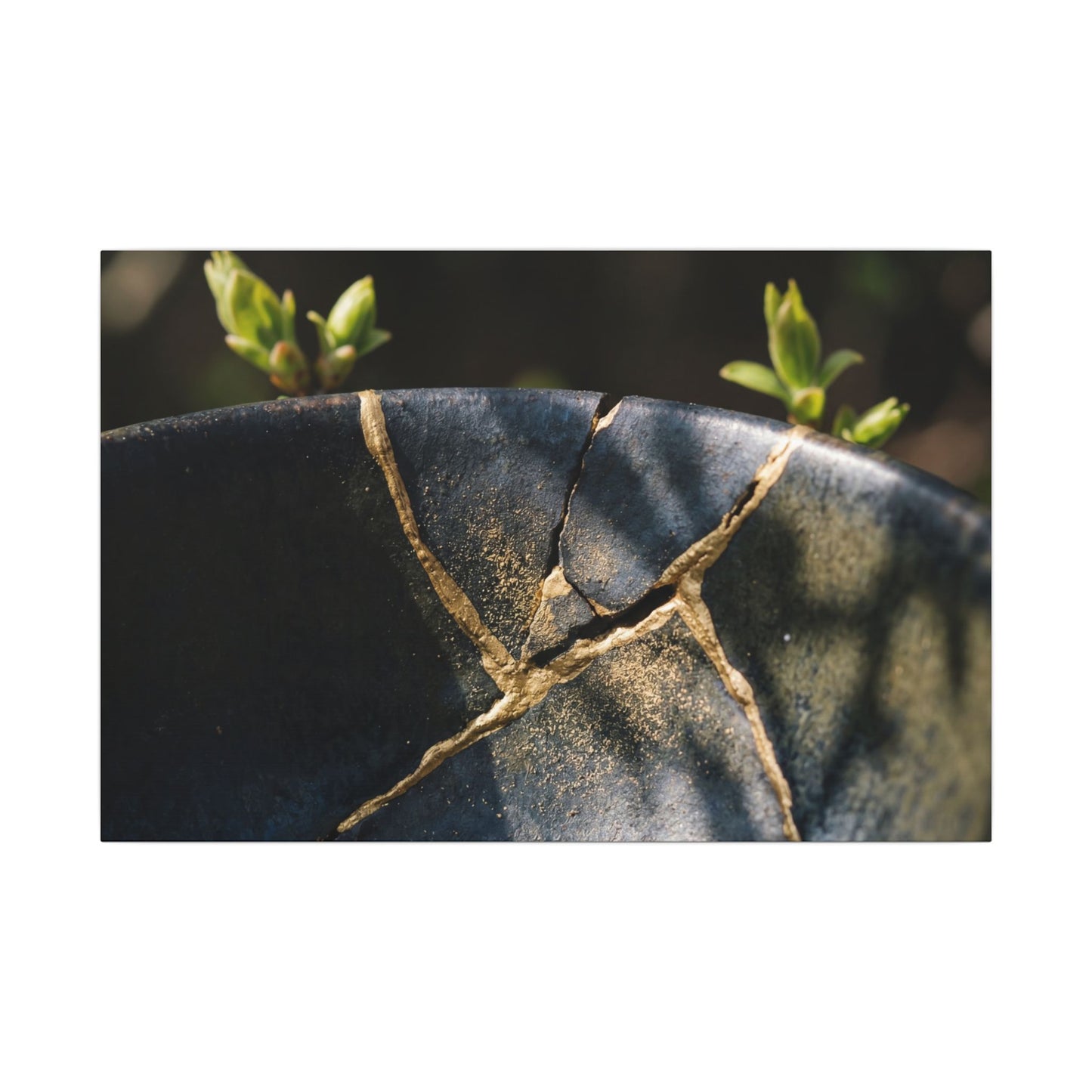 Seijaku Broken Pottery Canvas Art - Dark Japandi Shadow Zen