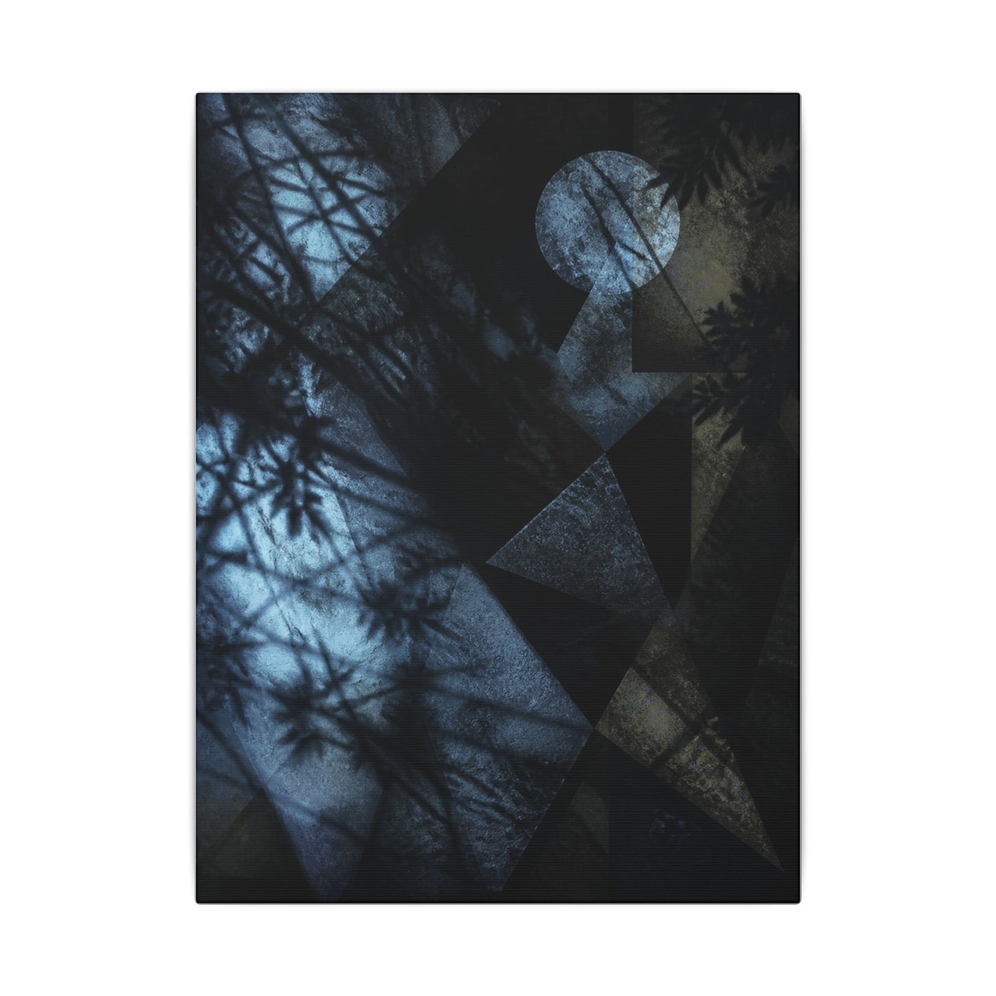 Shadow Play Winter Canvas Art | Dark Japandi Luxurious Design