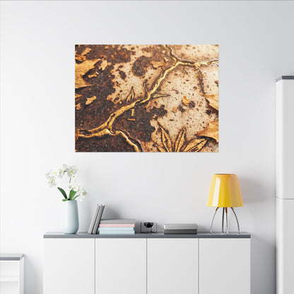Kintsugi Rust Patina in Golden Hour | Gold Vein Canvas Art