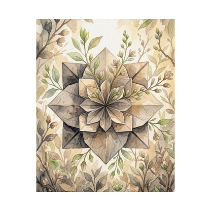 Golden Hour Paper Fold Wall Art Print - Japandi Mono No Aware