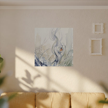 Earthy Incense Smoke Canvas Art - Watercolor Japandi