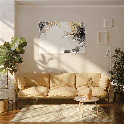 Tea Ceremony Sumi E Canvas Art | Serene Zen Art