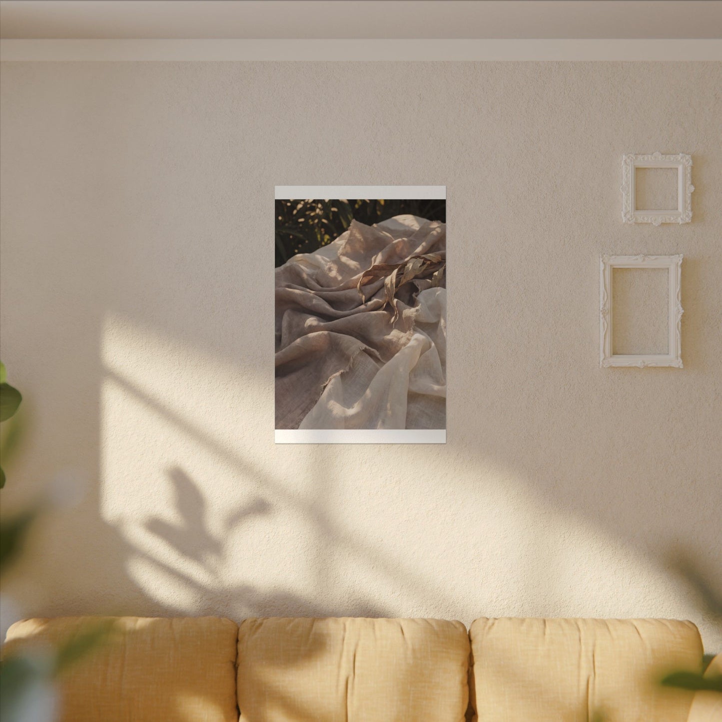 Silk Drape Summer Canvas Art | Japandi Neutral Design
