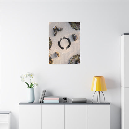 Rock Garden Canvas Art | Winter Zen Enso Art