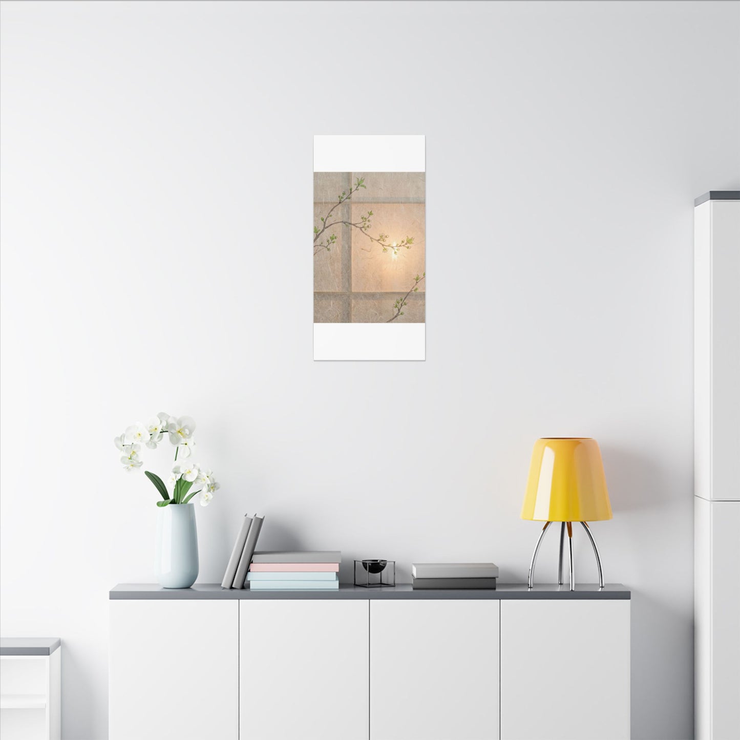 Shoji Screen Canvas Art | Spring Japandi Minimal Line Art
