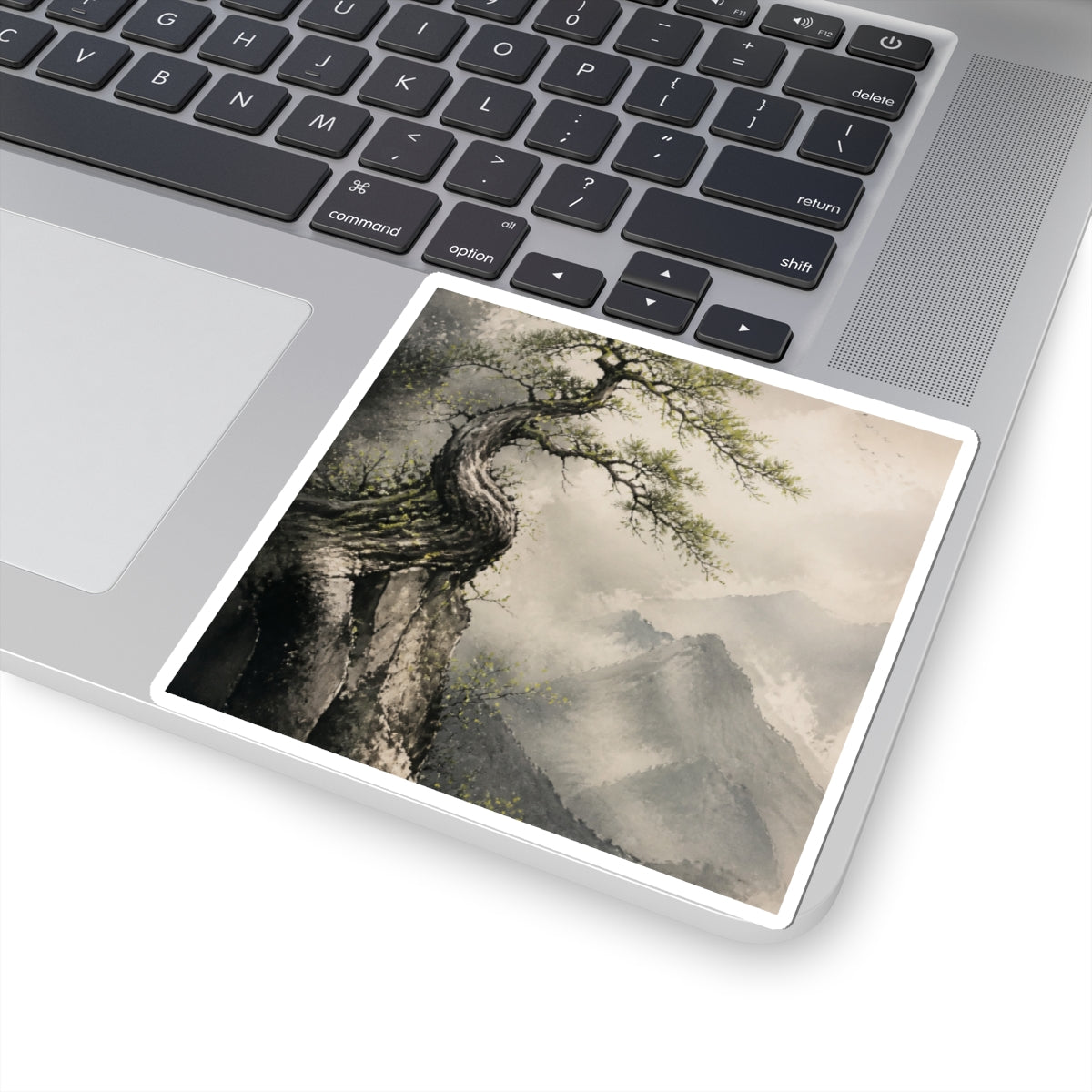 Warm Pine Tree Sticker - Watercolor Japandi