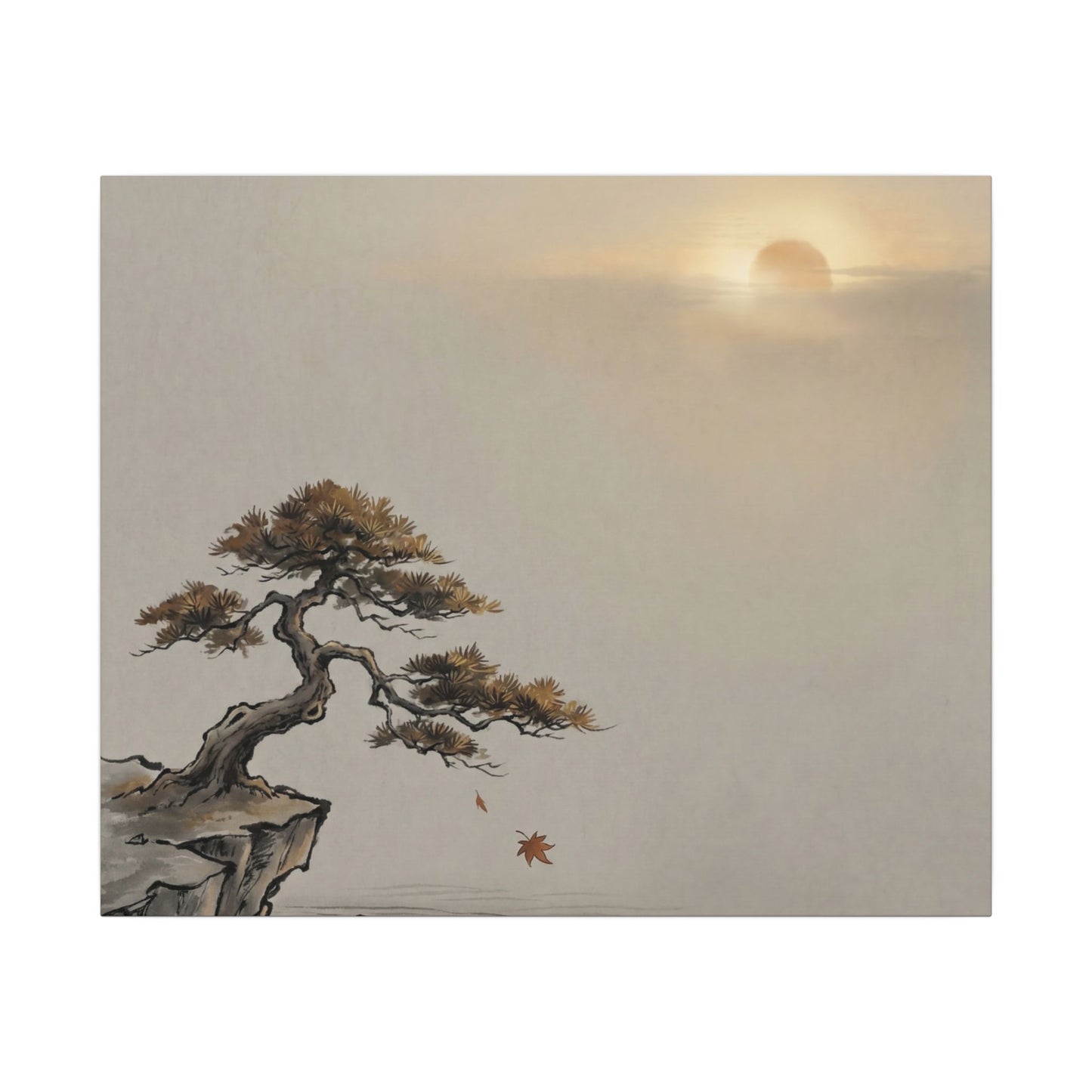Pine Tree Canvas Art | Autumn Zen Karesansui Art