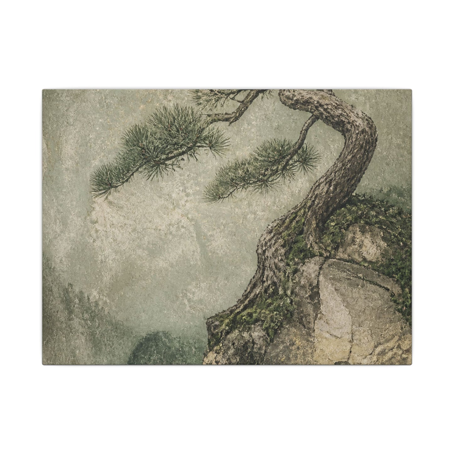 Fukinsei Pine Tree Canvas Art - Japandi Texture