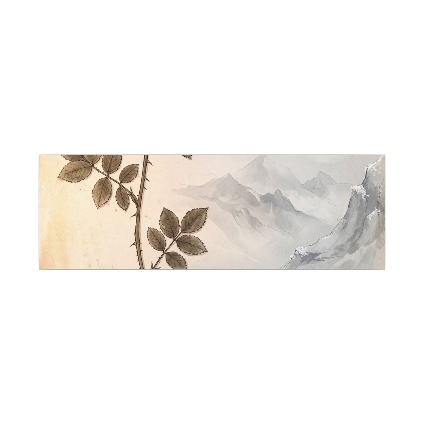 Winter Mountain Mist Herbarium Canvas Art | Earthy Decor