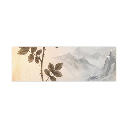 Winter Mountain Mist Herbarium Canvas Art | Earthy Decor