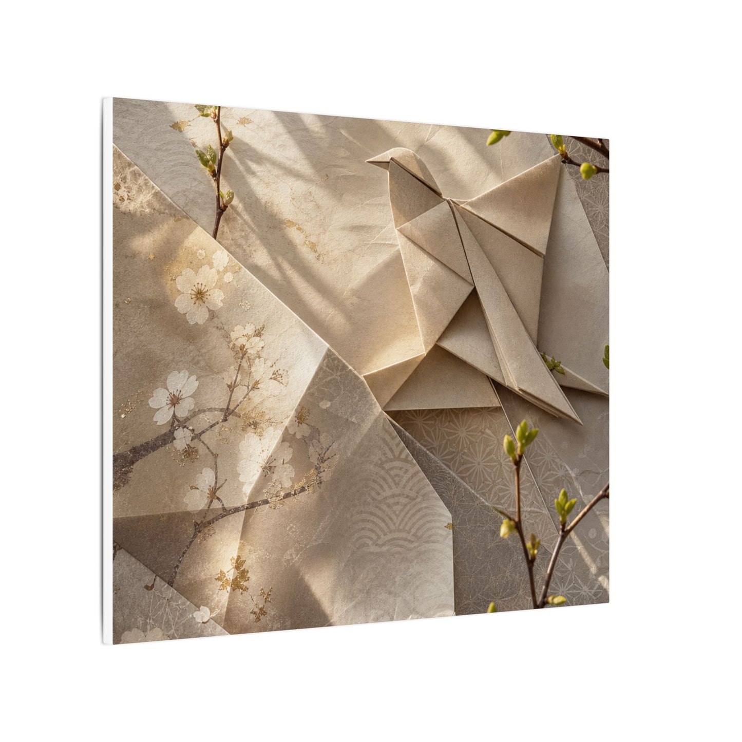 Golden Hour Paper Fold Canvas Art - Japandi Fukinsei