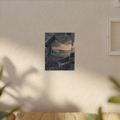 Fukinsei Ocean Wave Canvas Art - Dark Japandi Shadow Zen