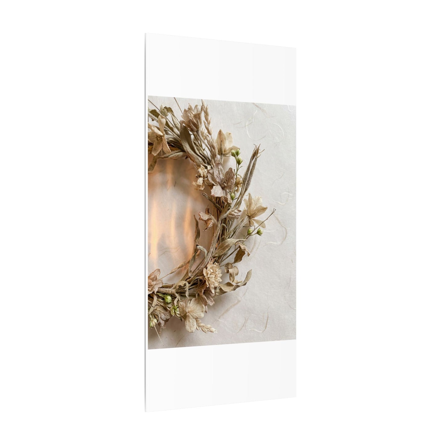Dried Flowers Japanese Pattern Canvas Art | Neutral Japandi Art