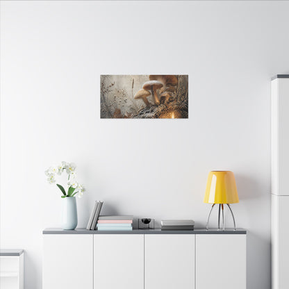 Wild Mushrooms Texture Canvas Art | Elegant Japandi Art