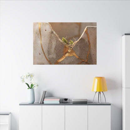 Golden Hour Broken Pottery Canvas Art - Japandi Kanso