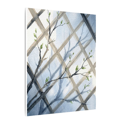 Shoji Screen Canvas Art | Spring Japandi Watercolor Art