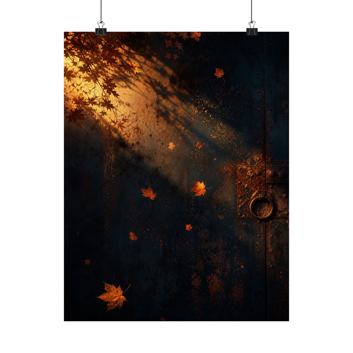 Rust Patina Wall Art Print | Autumn Dark Japandi Shadow Zen Art