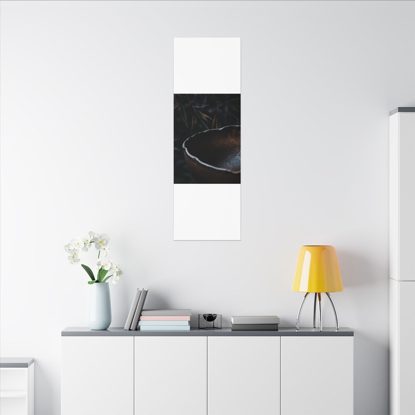 Luxurious Ceramic Bowl Canvas Art - Shadow Zen Dark Japandi