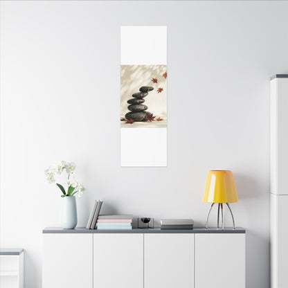 Kintsugi River Stones in Dappled | Crackle Gold Canvas Art