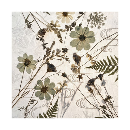 Kanso Dried Flowers Wall Art Print - Japandi Japanese Pattern