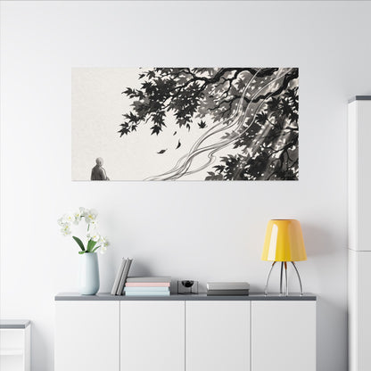 Serene Incense Smoke Canvas Art - Ukiyo E Inspired Zen