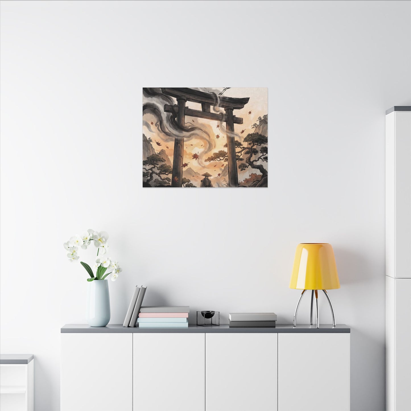 Torii Gate Ukiyo E Inspired Canvas Art | Serene Zen Art