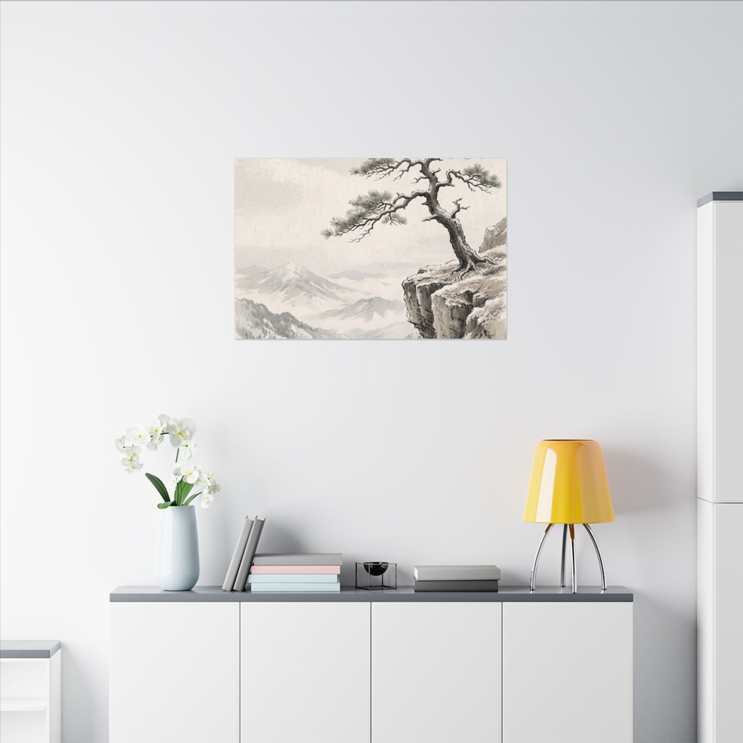 Seijaku Pine Tree Canvas Art - Japandi Japanese Pattern