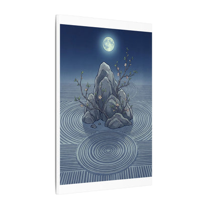 Spring Rock Garden Ukiyo E Inspired Canvas Art | Tranquil Decor