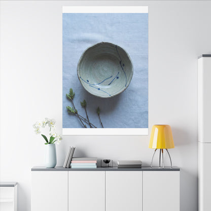 Spring Ceramic Bowl Minimal Line Canvas Art | Warm Decor
