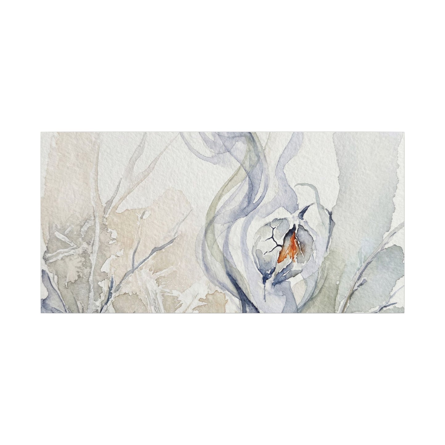 Earthy Incense Smoke Canvas Art - Watercolor Japandi