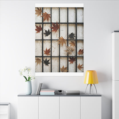 Japandi Shoji Screen in Overcast | Texture Canvas Art