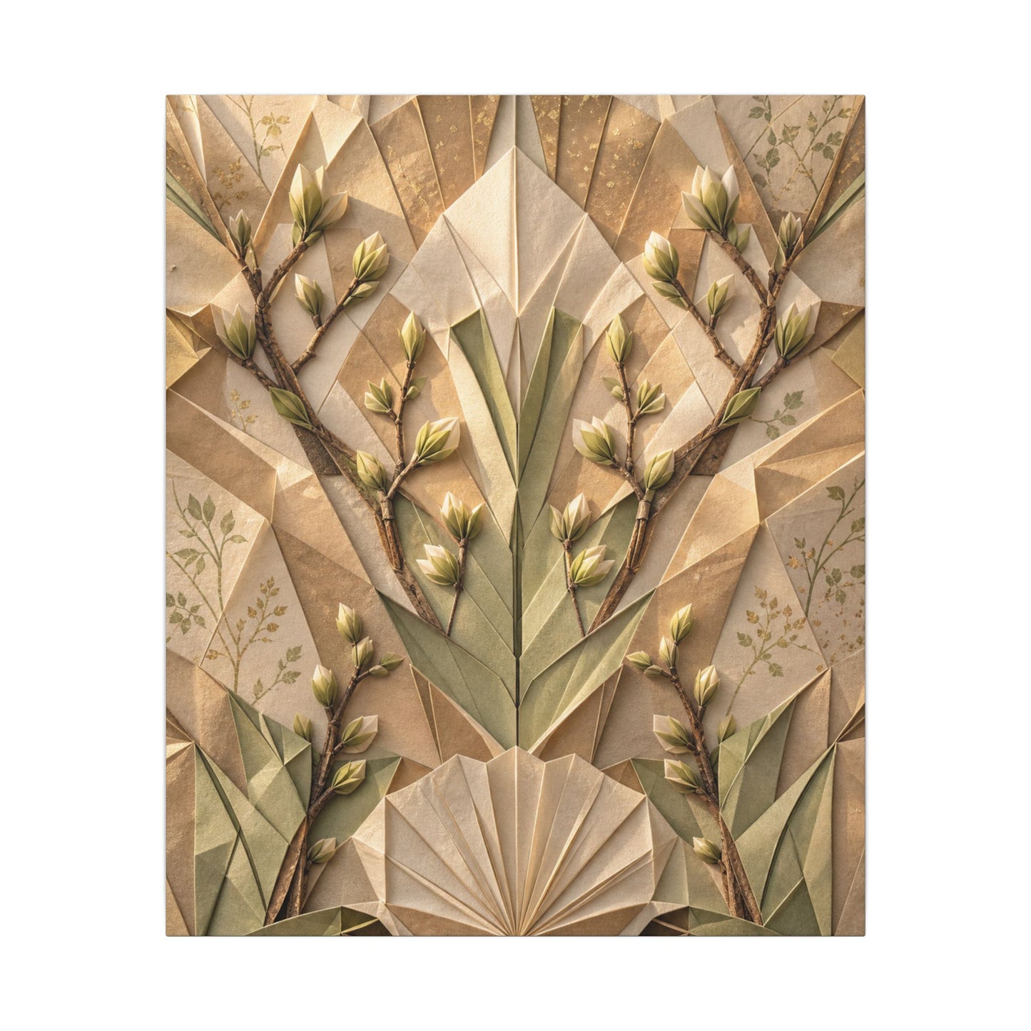 Kanso Paper Fold Canvas Art - Japandi Japanese Pattern