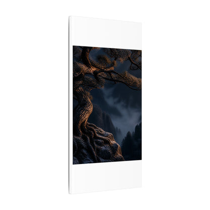 Bold Pine Tree Canvas Art - Shadow Zen Dark Japandi