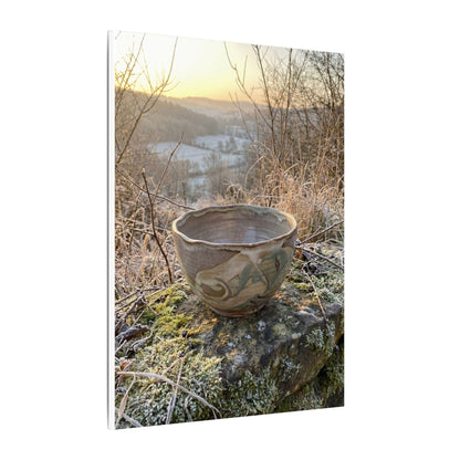 Golden Hour Ceramic Bowl Canvas Art - Japandi Shibui