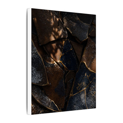 Fukinsei Broken Pottery Canvas Art - Dark Japandi Dark Texture