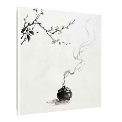 Calm Incense Smoke Canvas Art - Sumi E Zen