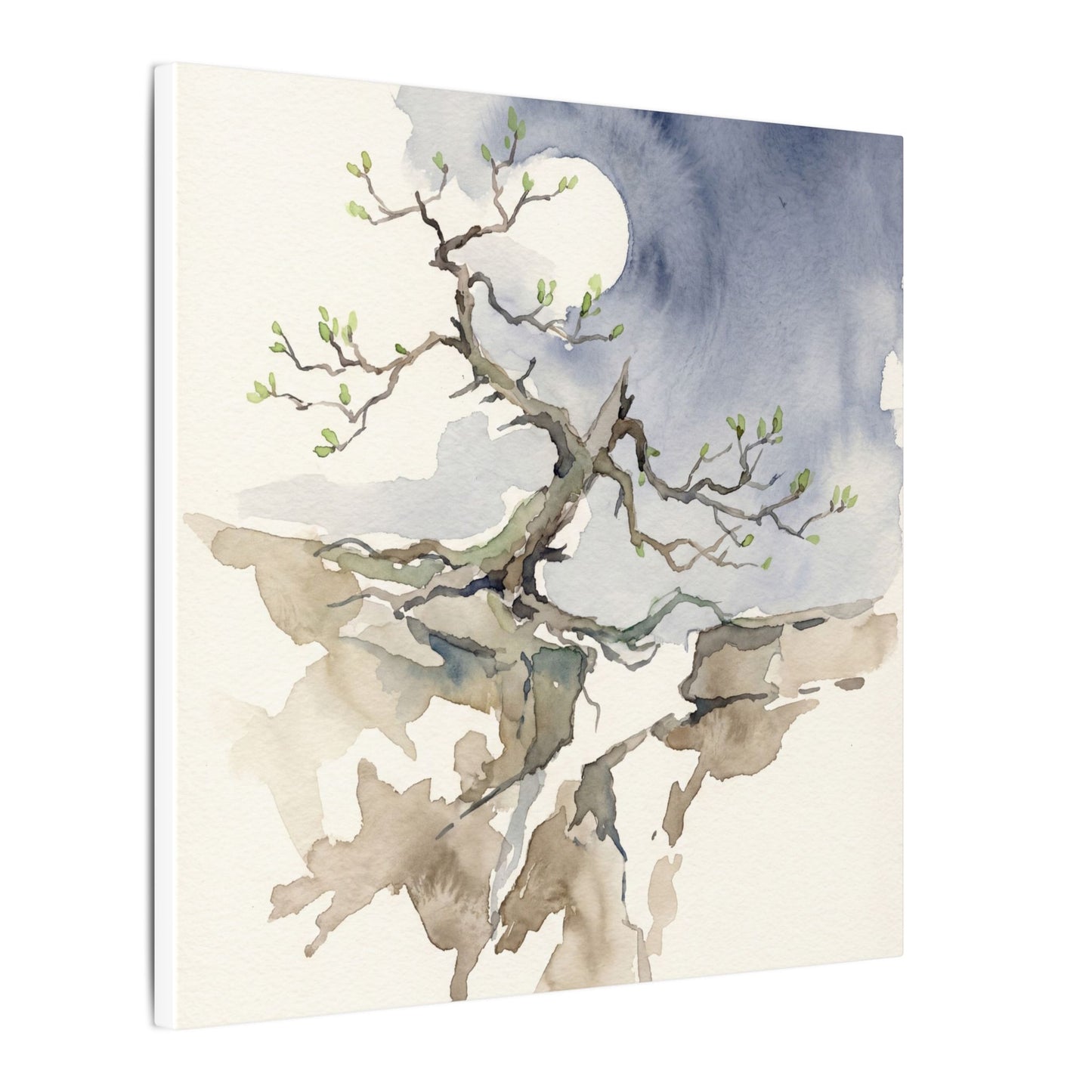 Moonlight Pine Tree Canvas Art - Japandi Ma
