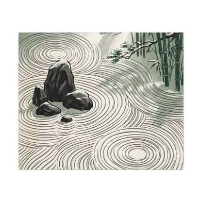 Shibui Rock Garden Canvas Art - Zen Ukiyo E Inspired
