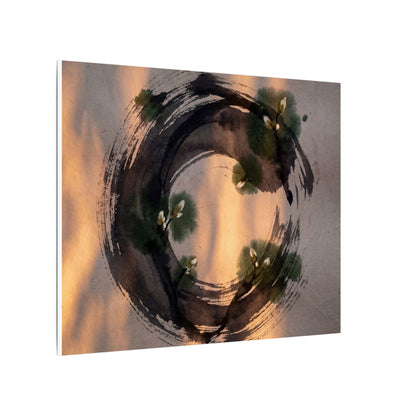 Ink Brushstroke Spring Canvas Art | Dark Japandi Bold Design