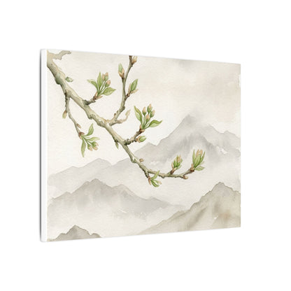 Spring Mountain Mist Watercolor Canvas Art | Cozy Decor