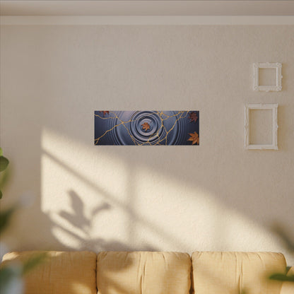 Kintsugi Water Ripple in Dawn | Gold Vein Canvas Art