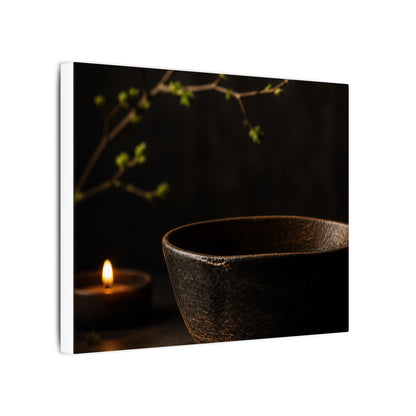 Moody Ceramic Bowl Canvas Art - Shadow Zen Dark Japandi