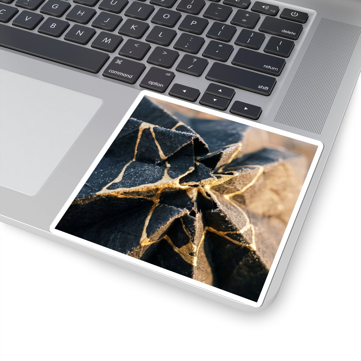 Paper Fold Sticker | Winter Kintsugi Gold Repair Art Art Print