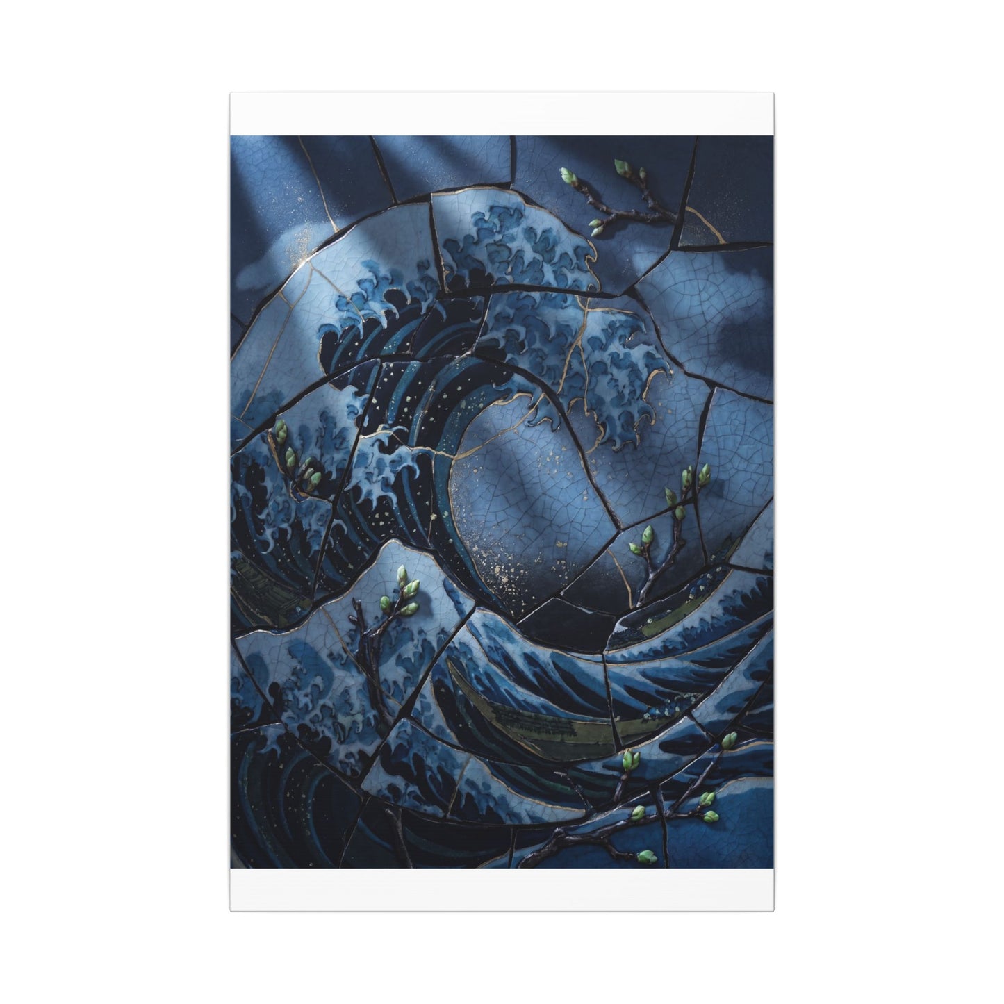 Ocean Wave Spring Canvas Art | Kintsugi Artful Design
