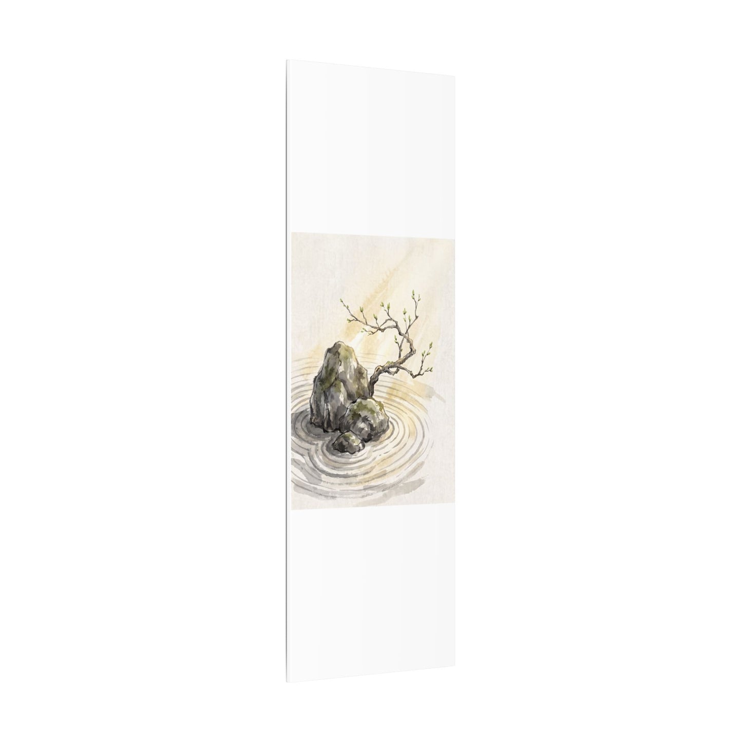 Serene Rock Garden Canvas Art - Sumi E Zen