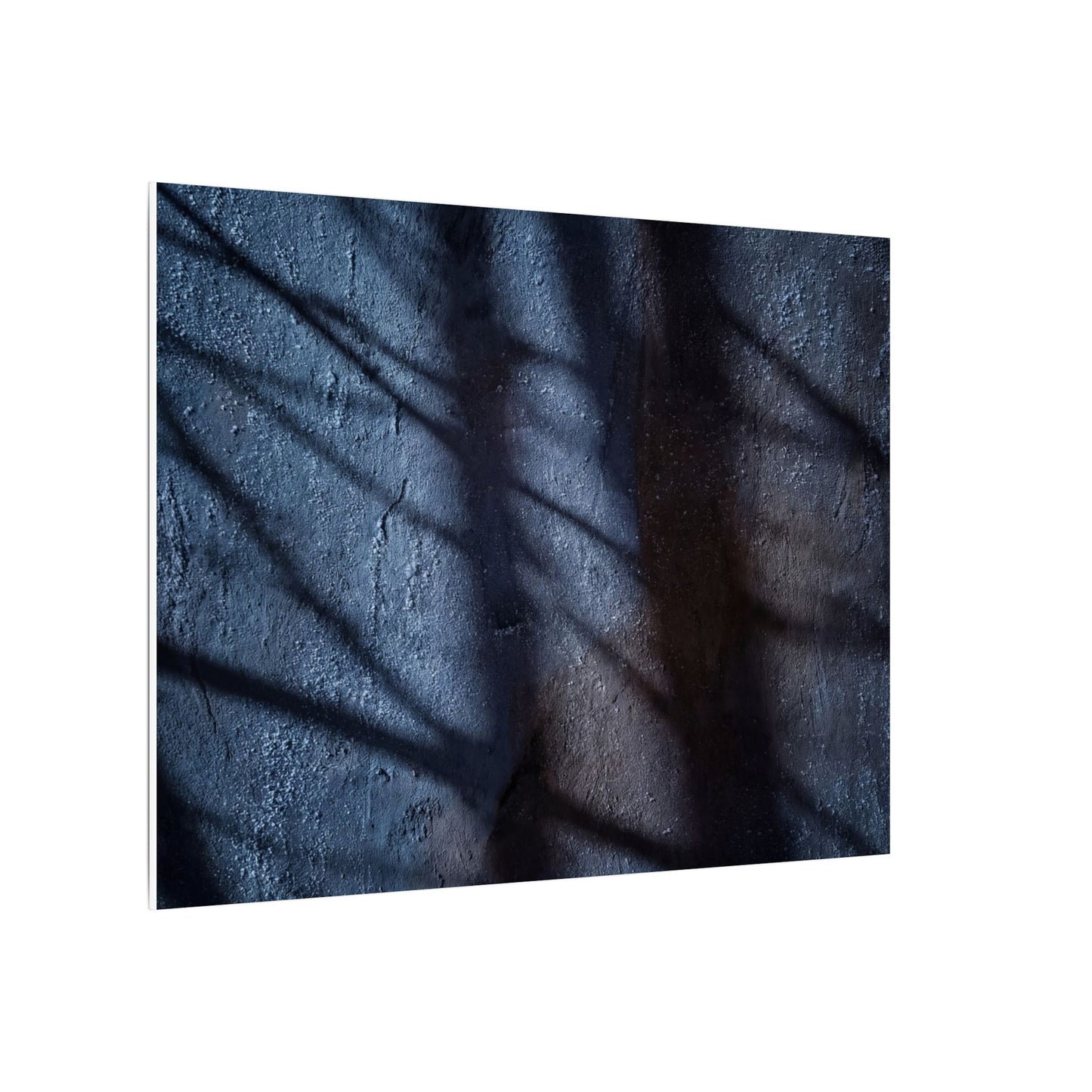 Dark Japandi Shadow Play in Moonlight | Moody Minimal Canvas Art