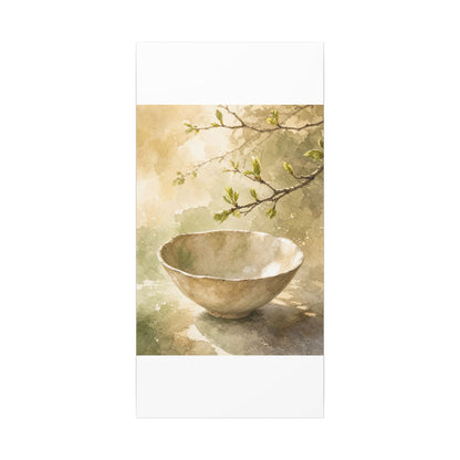 Warm Ceramic Bowl Canvas Art - Watercolor Japandi