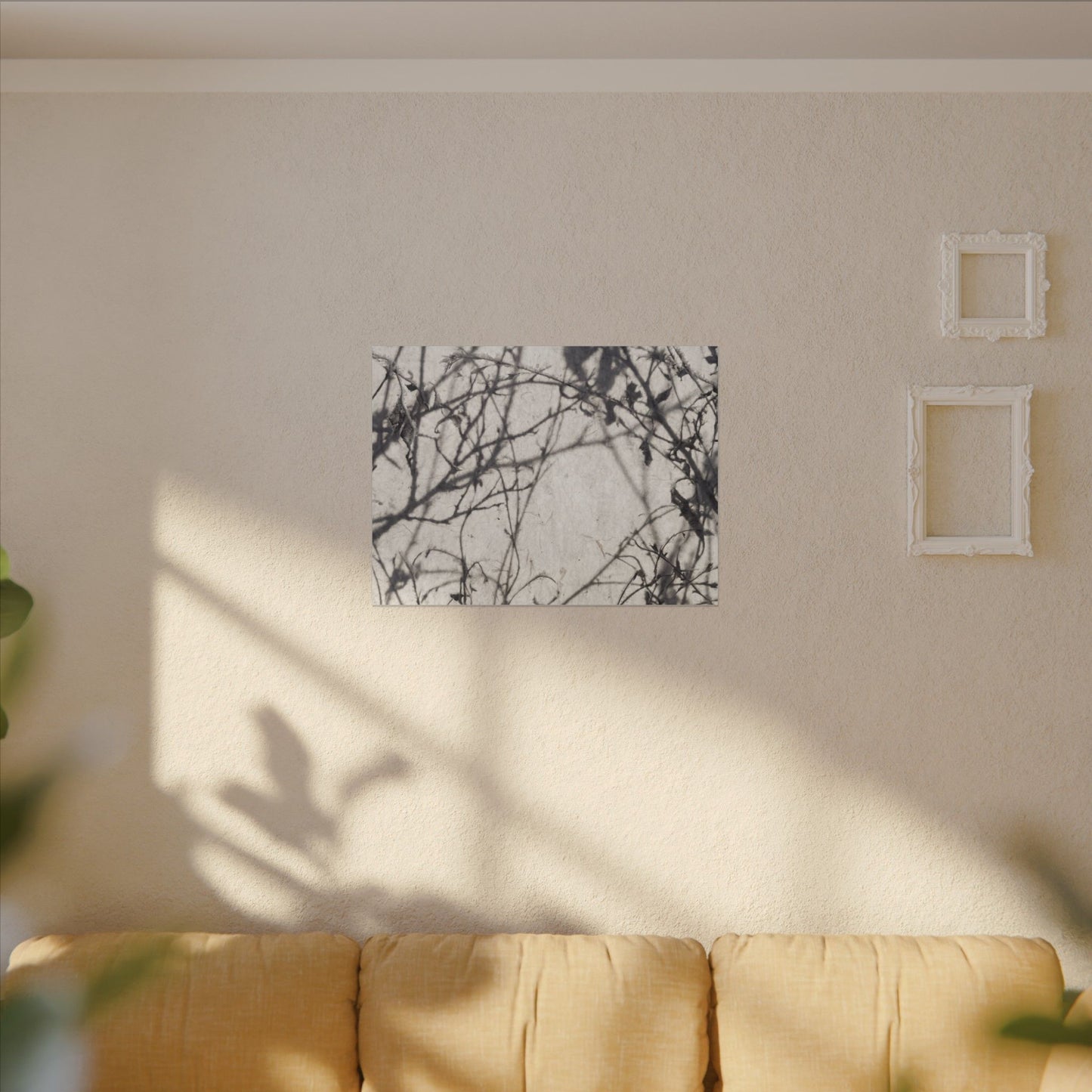 Winter Shadow Play Japanese Pattern Canvas Art | Elegant Decor