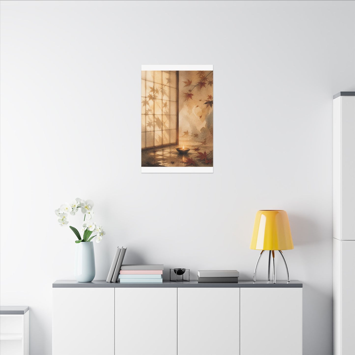 Candlelight Shoji Screen Canvas Art - Japandi Ma